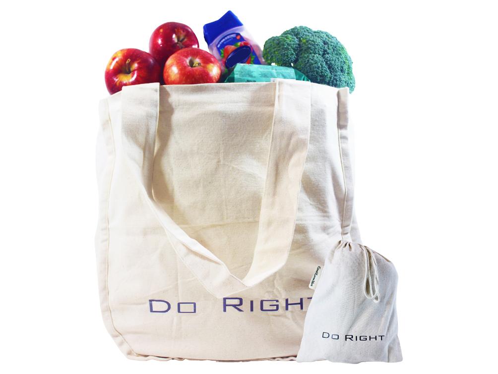 Organic Cotton Tote Bag with Storage Pouch Good Karma Mart 
