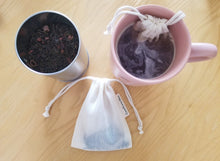 Load image into Gallery viewer, 100% Organic Cotton Tea / Spice Bag Pouch with drawstring Good Karma Mart 